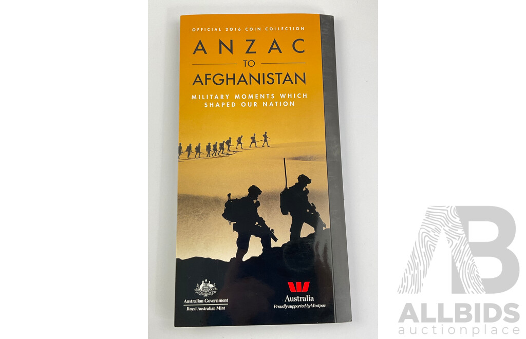 2016 Coin Collection, Fourteen Coins ANZAC to AFGHANISTAN.