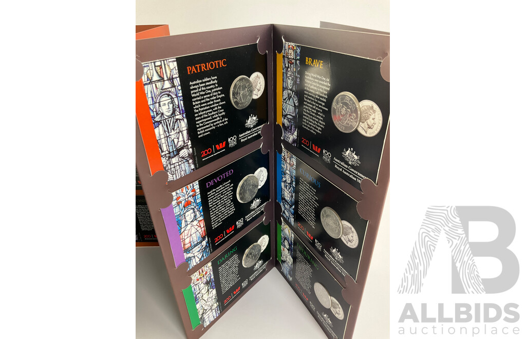 2018 Coin Collection, Fifteen Coins, ANZAC SPIRIT.