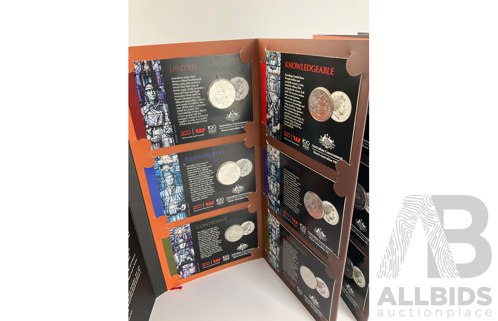 2018 Coin Collection, Fifteen Coins, ANZAC SPIRIT.