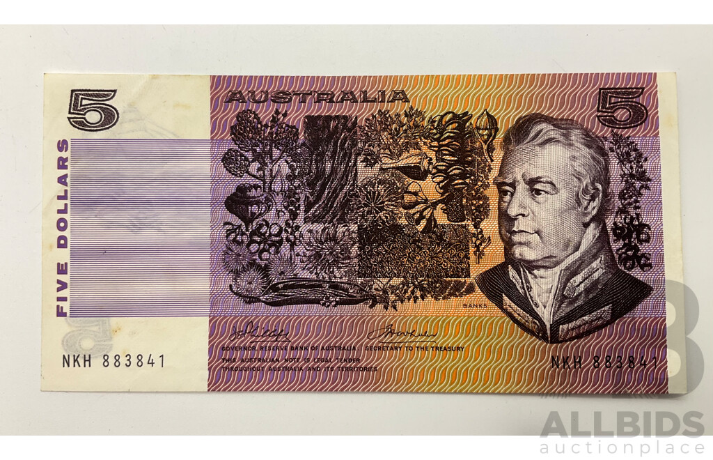 1974 Phillips Wheeler $5 note. a/UNC NKH 883841 R205