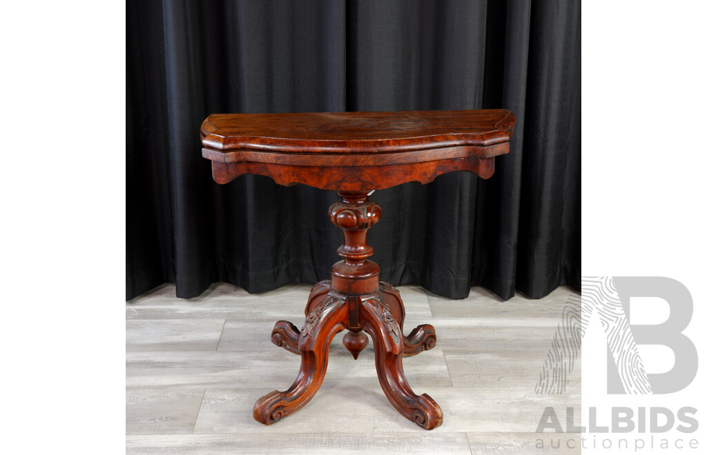 Restorable Victorian Fold Over Card Table