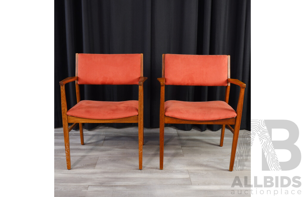 Pair of Upholstered Blackwood Carvers