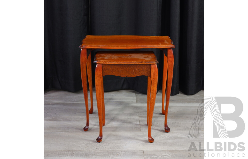 Nest of Two Mahogany Side Tables