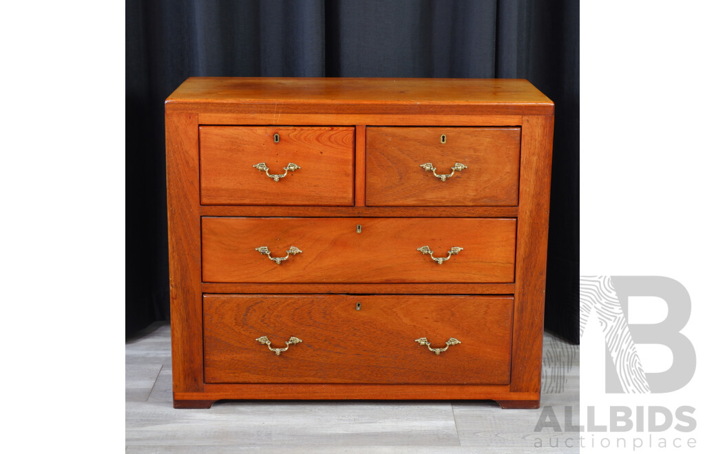 Victorian Cedar Chest of Four Drawers of Small Proportions