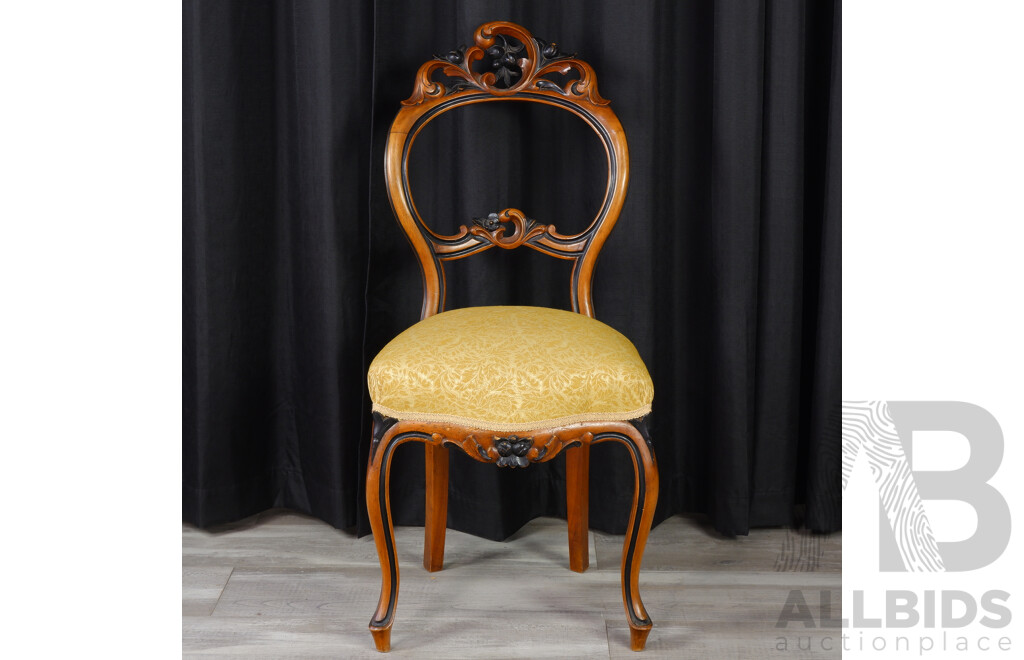 Heavily Carved Victorian Elm Dining Chair