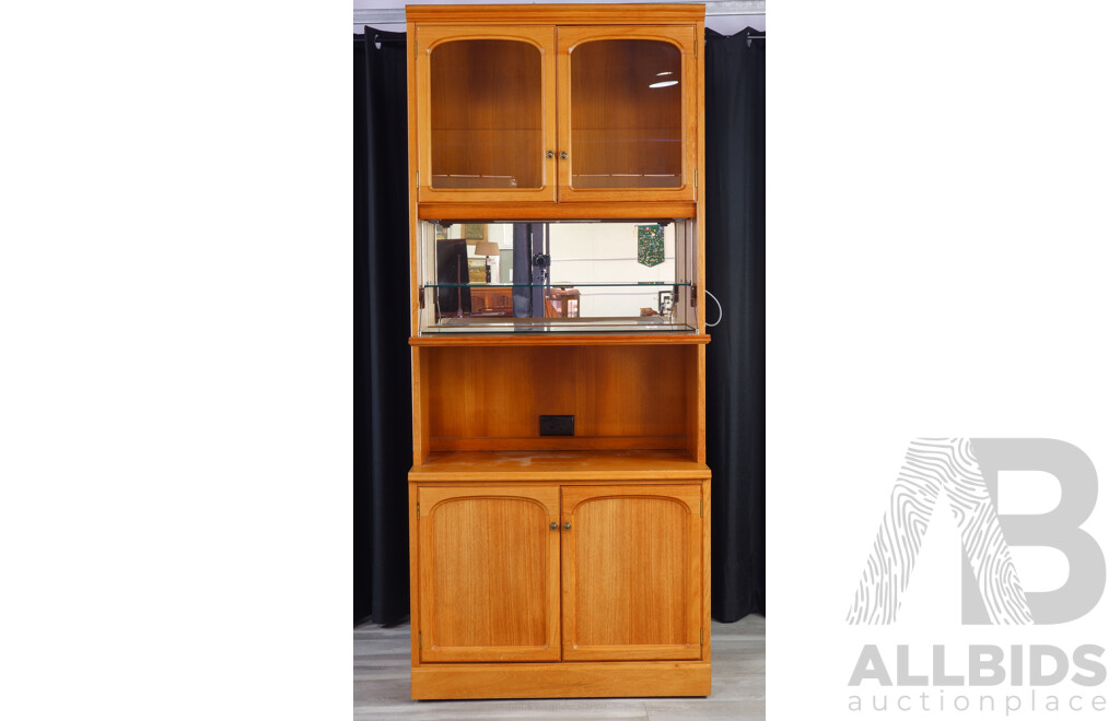 Teak Veneered Two Piece Wall Unit by Parker