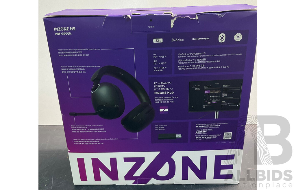 Sony INZONE H9 Wireless Noise Cancelling Gaming Headset - ORP $449.00