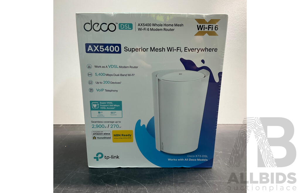 TP-Link Deco AX5400 VDSL Whole Home Mesh Wi-Fi 6 Modem Router - ORP $349.00