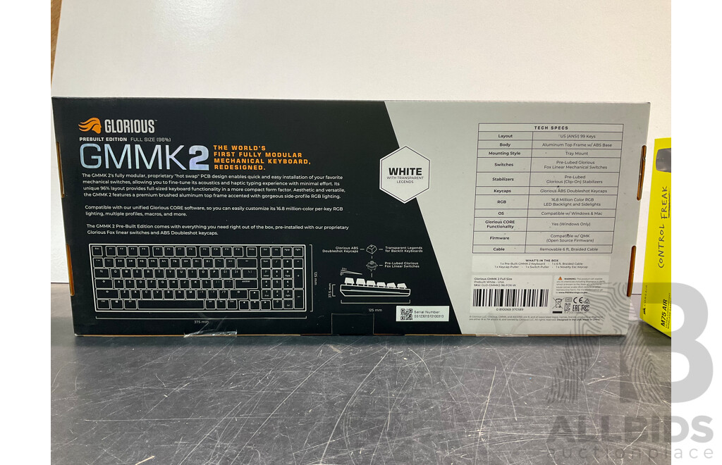 Glorious GMMK 2 Full Size Keyboard 96% & CORSAIR M75 Air Mouse - Lot of 2 - ORP $479.99