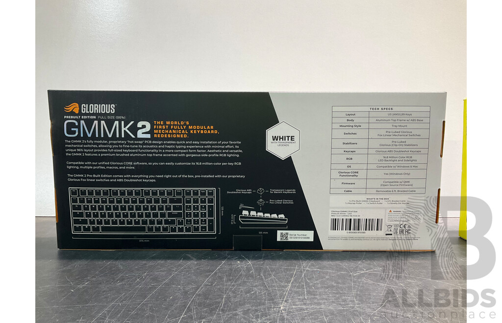 Glorious GMMK 2 Full Size Keyboard 96% & CORSAIR M65 RGB Ultra Wireless Mouse - Lot of 2 - ORP $439.99