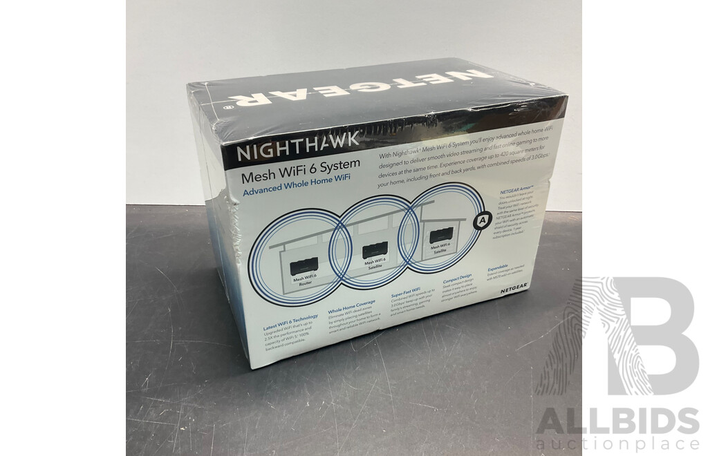 NETGEAR Nighthawk AX3000 Dual-band Mesh WiFi 6 System (3 Pack) - MK73S - ORP$649.00