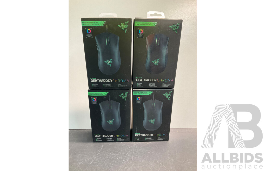 Razer Deathadder Chroma Mouses - Lot of 4 - ORP $600.00