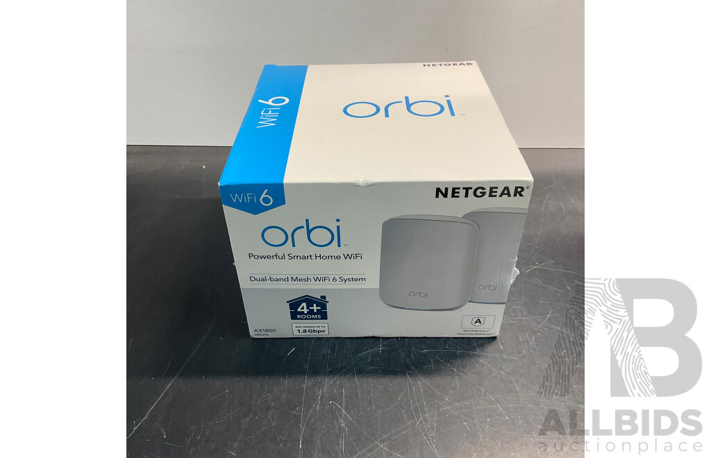 NETGEAR Orbi AX1800 Dual Band Mesh WiFi6 System (2Pack) - RBK352 - ORP $379.00