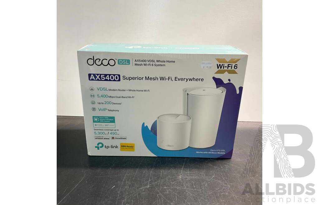 DECO AX5400 VDSL Whole Home Mesh WiFi 6 System - X73-DSL - ORP $599.00