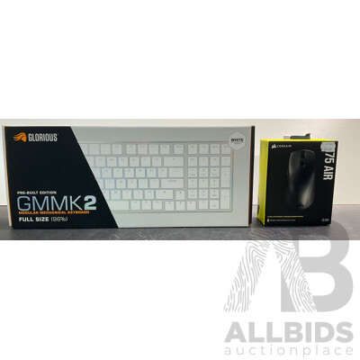 Glorious GMMK 2 Full Size Keyboard 96% & CORSAIR M75 Air Mouse - Lot of 2 - ORP $479.99