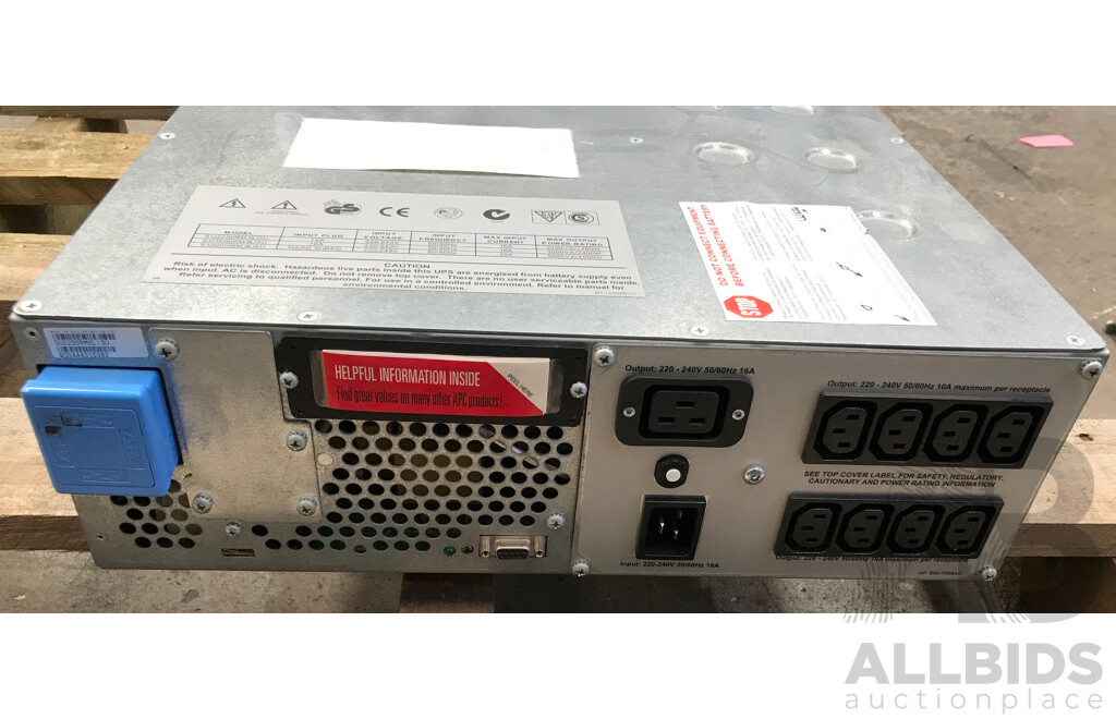 APC (SU2200RMXLI3U) 2200/3000 3U Rack Mount Smart-UPS