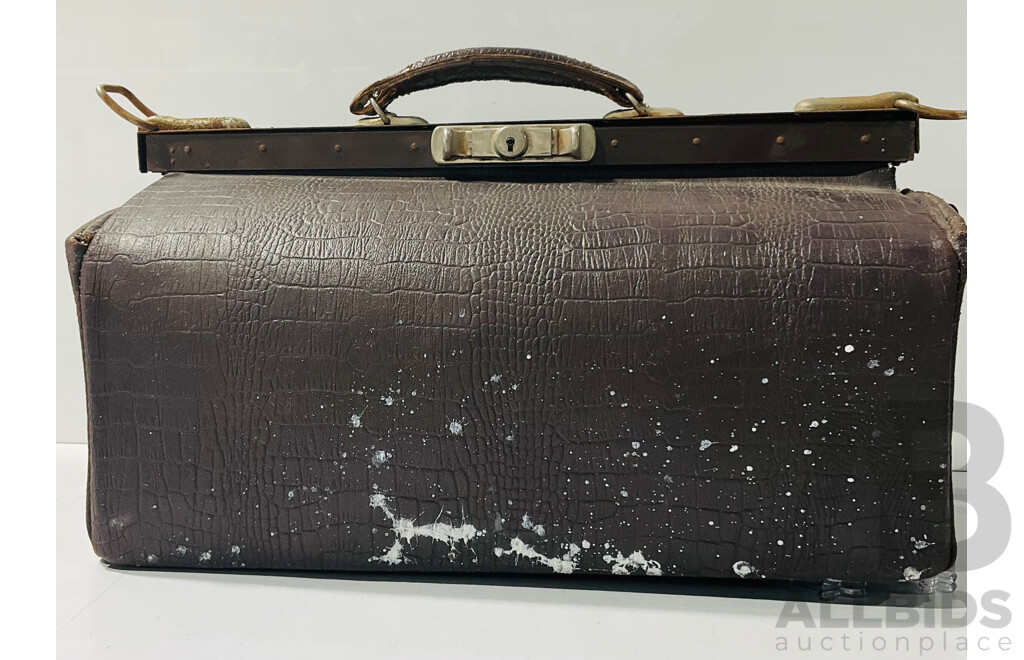 Vintage Gladstone Bag with Some Cosmetic Damage