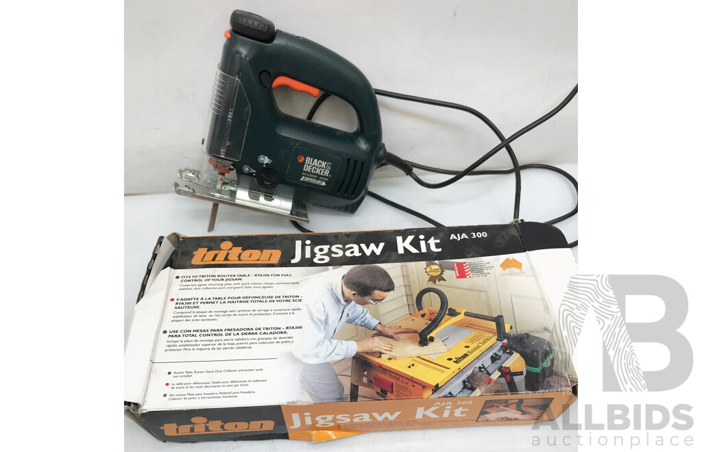 Black & Decker 450W Jigsaw and Triton Jigsaw Kit - Lot of 2