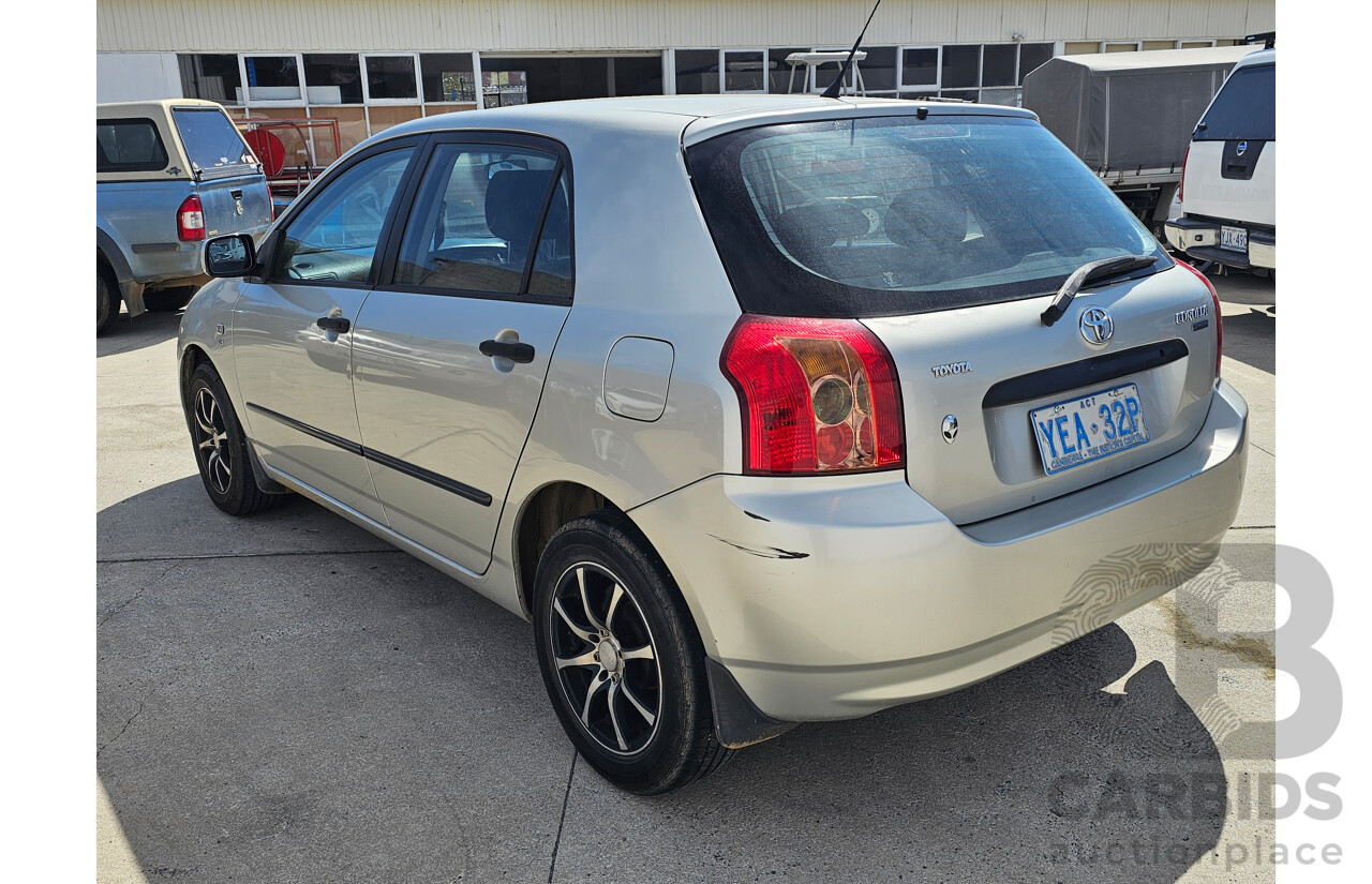 8/2005 Toyota Corolla Ascent SECA ZZE122R 5d Hatchback Silver 1.8L