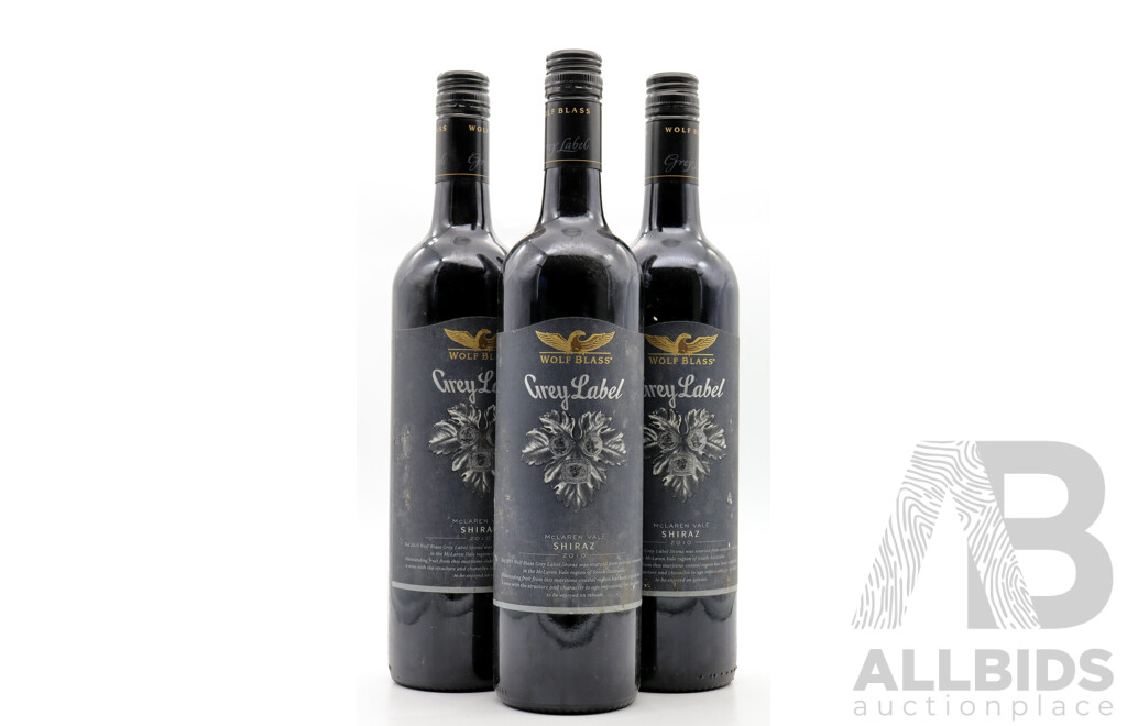 Wolf Blass Grey Label Vintage 2010 X 3