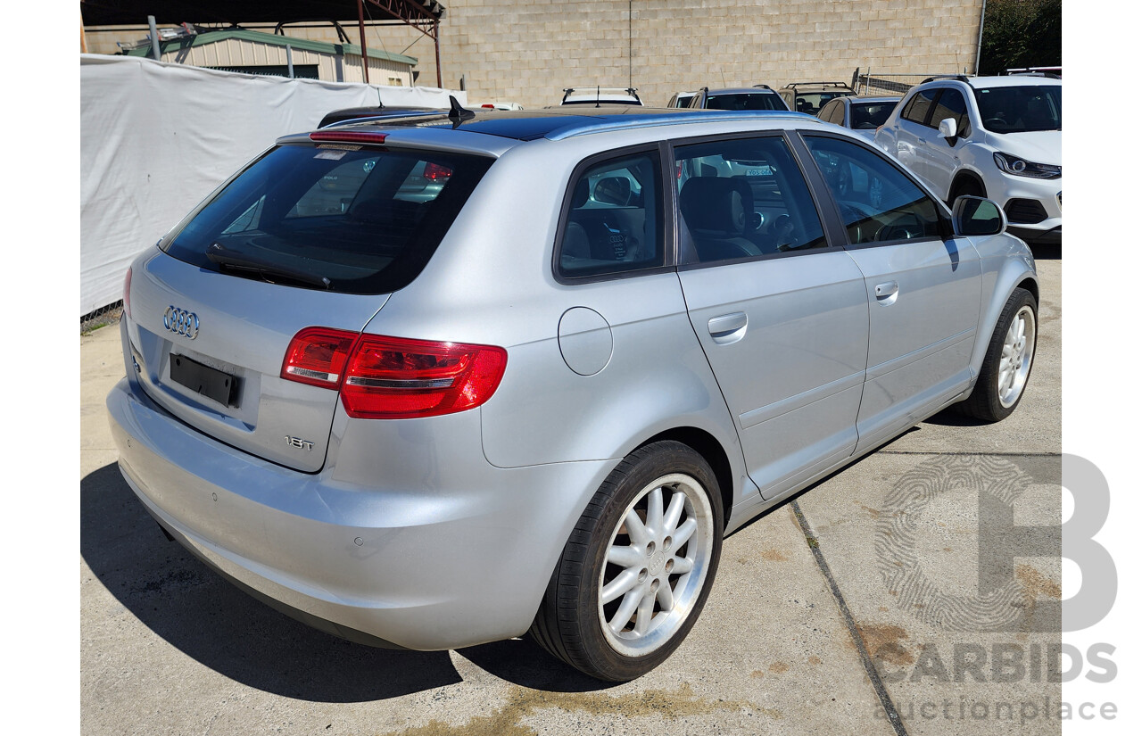 7/2010 Audi A3 Sportback 1.8 TFSI Ambition 8P MY09 5d Hatchback Silver Or Chrome 1.8L