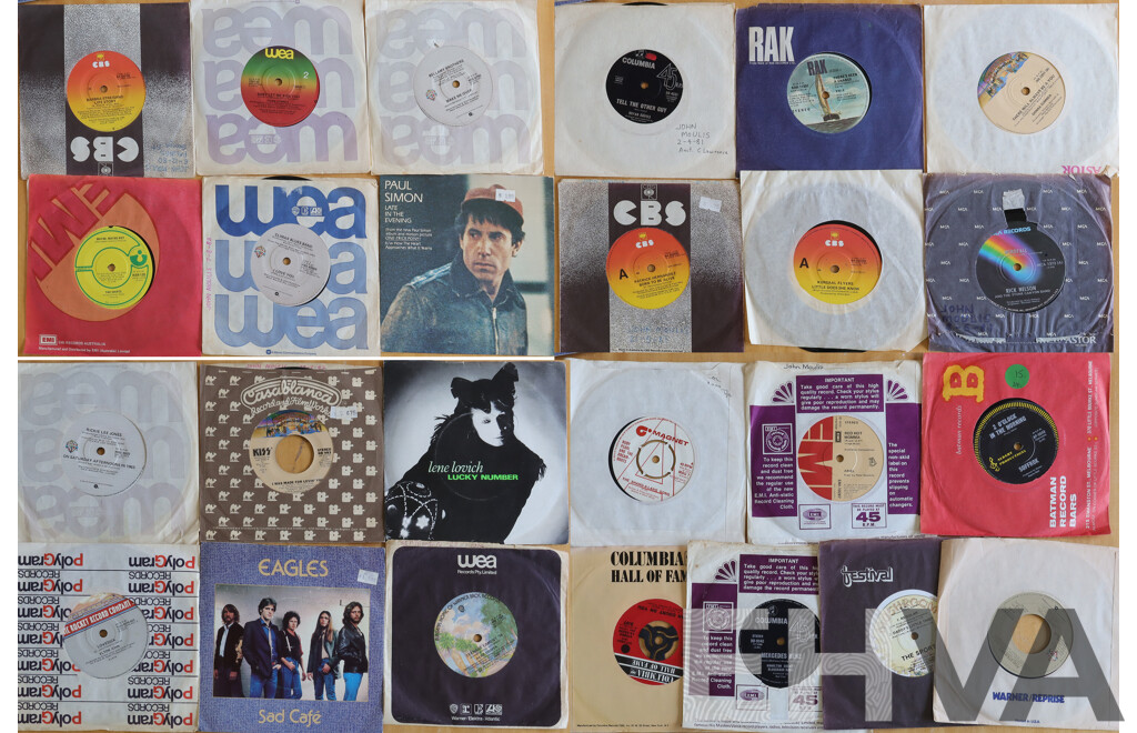 Collection Approx 25 Vintage Seven Inch Singles Including Lena Lovich, Kiss, Alice Cooper and Much More