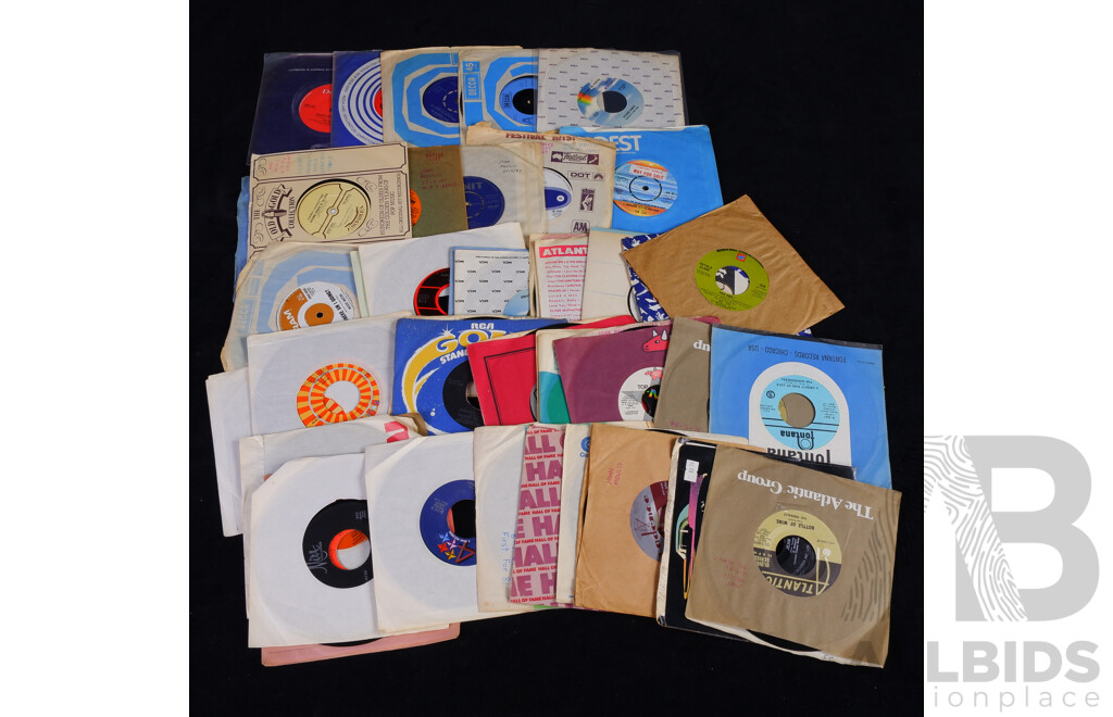 Large DJ Collection Approx 43 Seven Inch 45 Singles, Mostly 1960s & 1970s