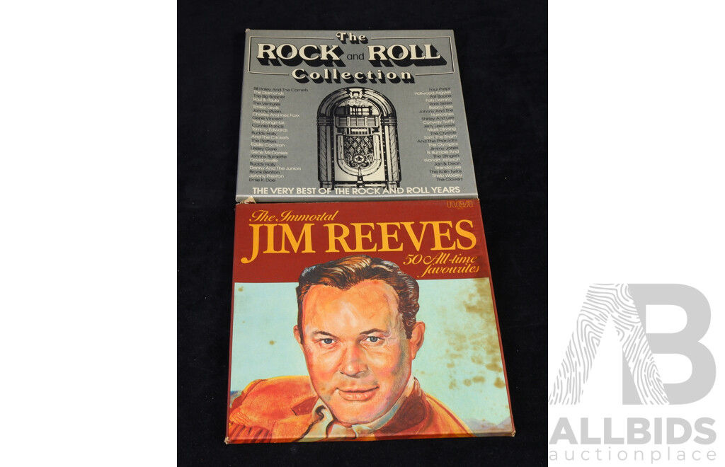 Two Box Sets, The Rock N Roll Collection Four Record Set & Jim Reeve Three Record Set