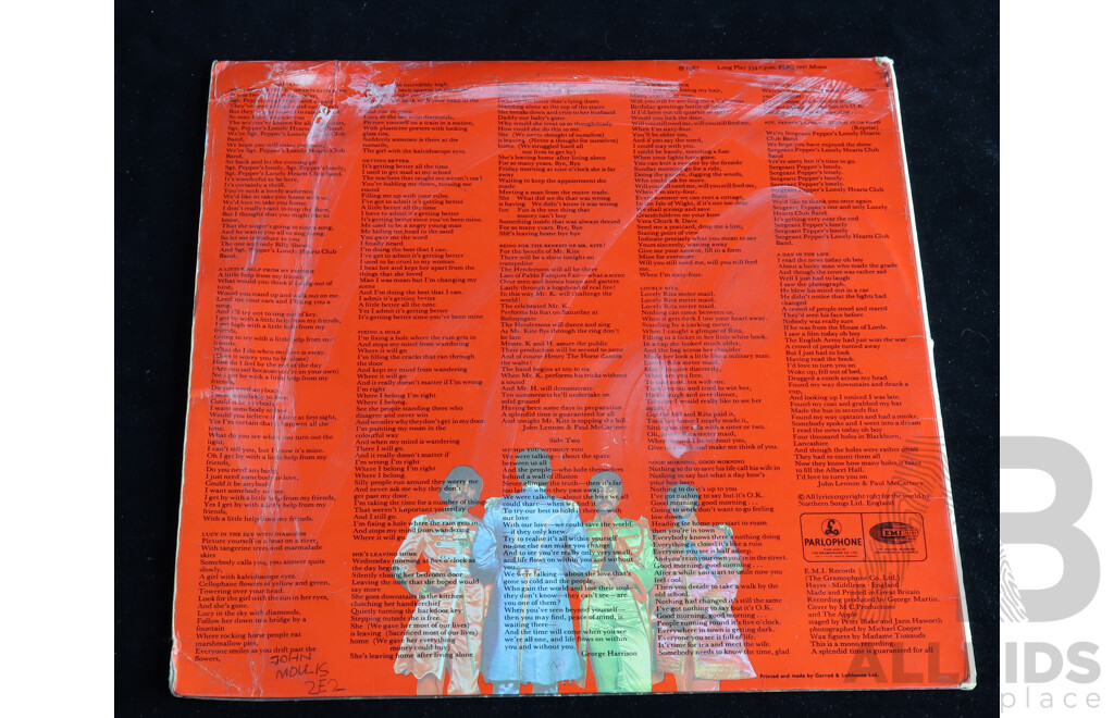 The Beatles, Sgt Pepper's Lonely Hearts Club Band, PCSO 7027, Vinyl LP Record