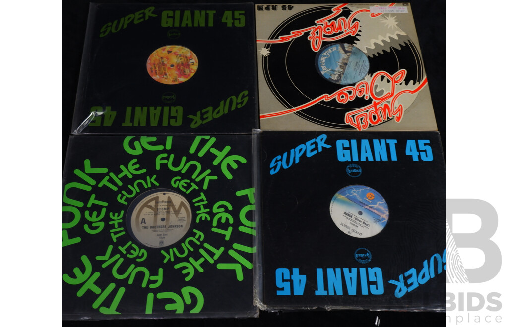 Collection Ten Giant 12 Inch 45s Vinyl LP Record Titles Including Elton John, Ike & Tina Turner, Men Without Hats and More