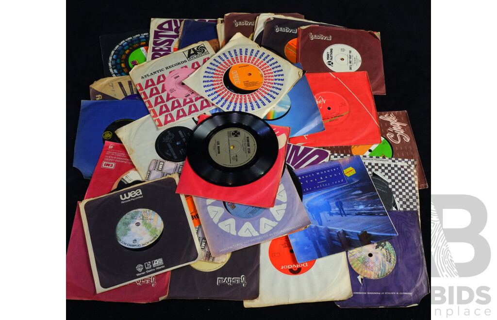 Large DJ Collection Approx 40 Seven Inch 45 Singles, Mostly 1960s & 1970s