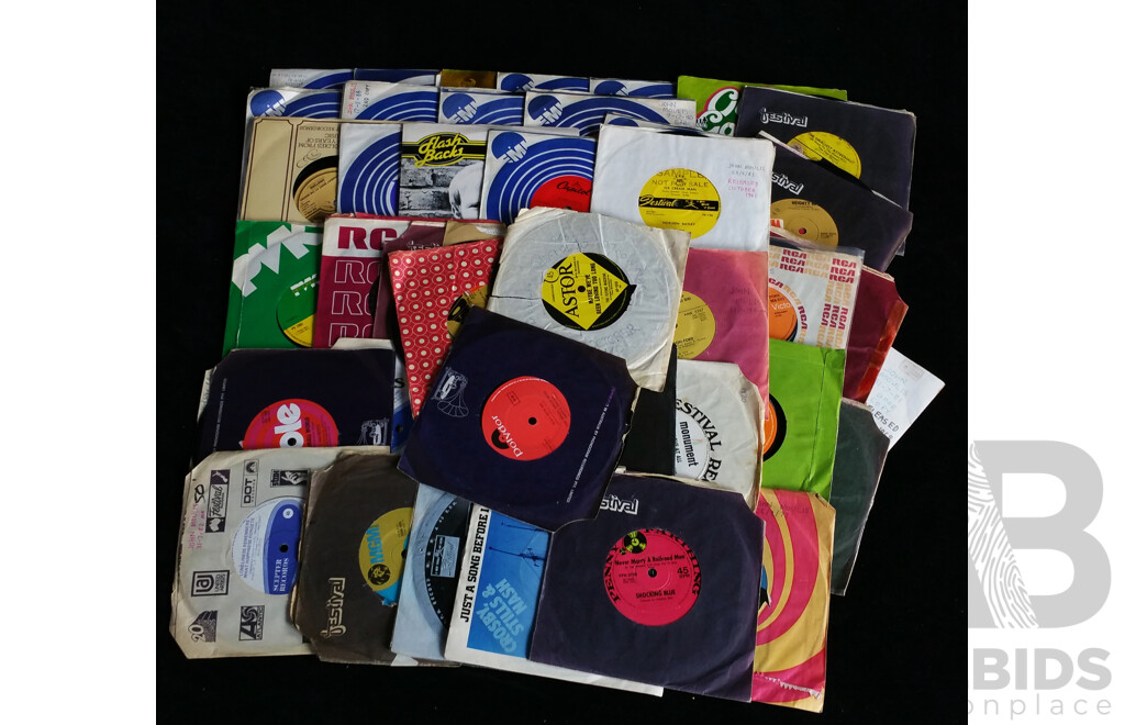 Large DJ Collection Approx 43 Seven Inch 45 Singles, Mostly 1960s & 1970s