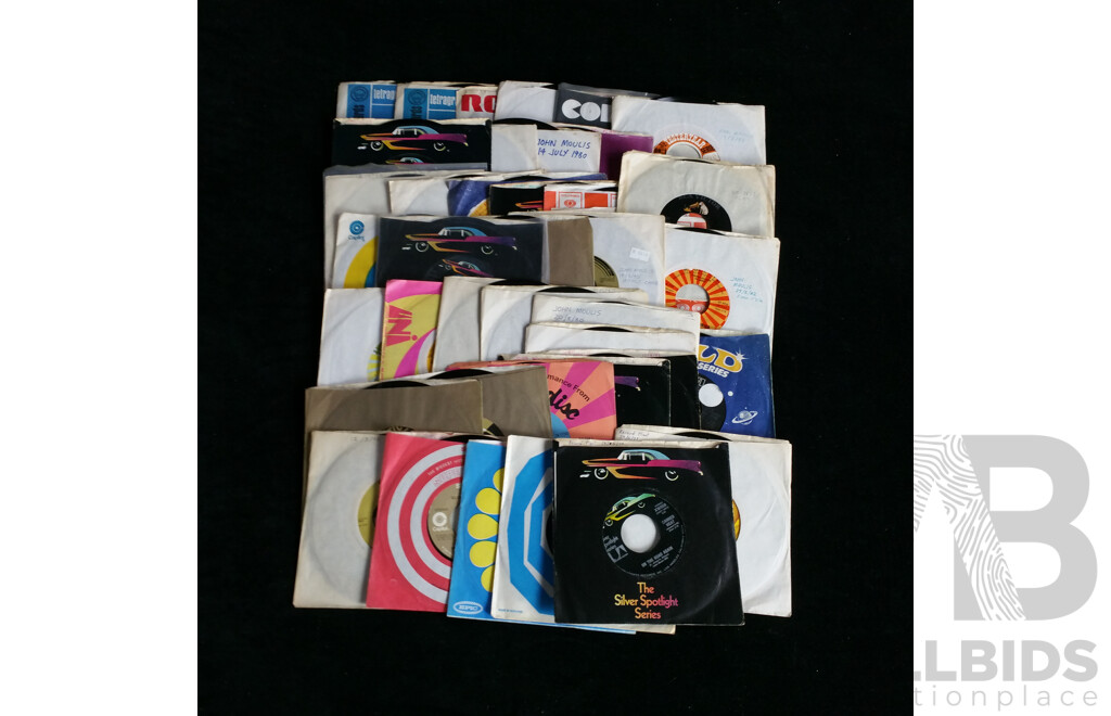 Large DJ Collection Approx 40 Seven Inch 45 Singles, Mostly 1960s & 1970s