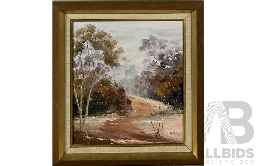 Bette Noble, (20th Century, Australian), Way to the Top Capitol Hill, ACT, Oil on Canvas Board, 43 x 39^cm (frame)