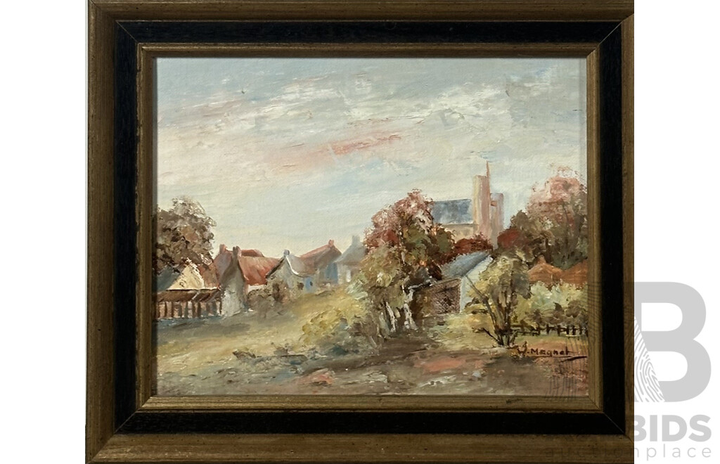 W. Magnet, (20th Century, Australian, Local Artist), Pair of Australian Landscapes - 'Braidwood' and 'The Dam', Oil on Canvas, 26 x 31 cm (frame) (2)