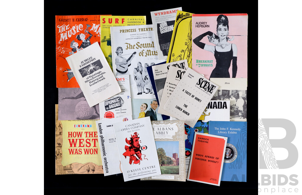 Collection Vintage Australian & International Theatre and Music Programs Including Covent Garden, Royal Albert Hall, Princess Theatre, Breakfast at Tiffanys and More