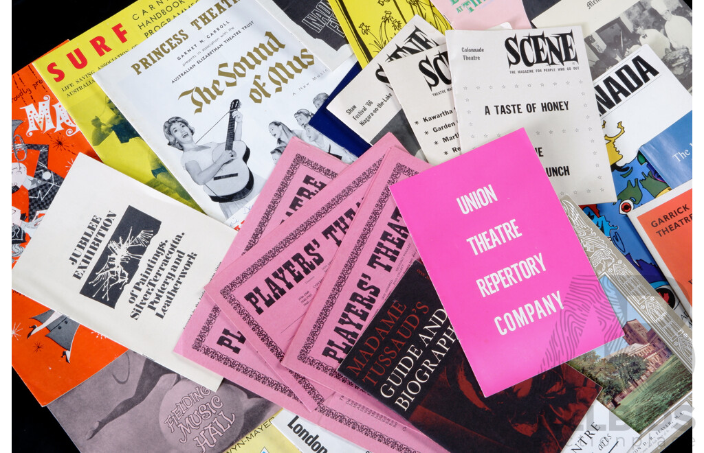 Collection Vintage Australian & International Theatre and Music Programs Including Covent Garden, Royal Albert Hall, Princess Theatre, Breakfast at Tiffanys and More