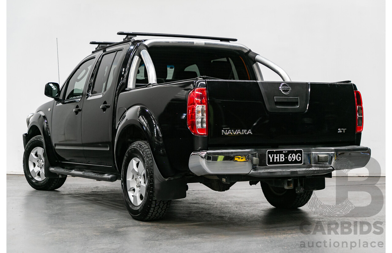 5/2010 Nissan Navara ST (4x4) D40 Dual Cab P/Up Black Turbo Diesel 2.5L