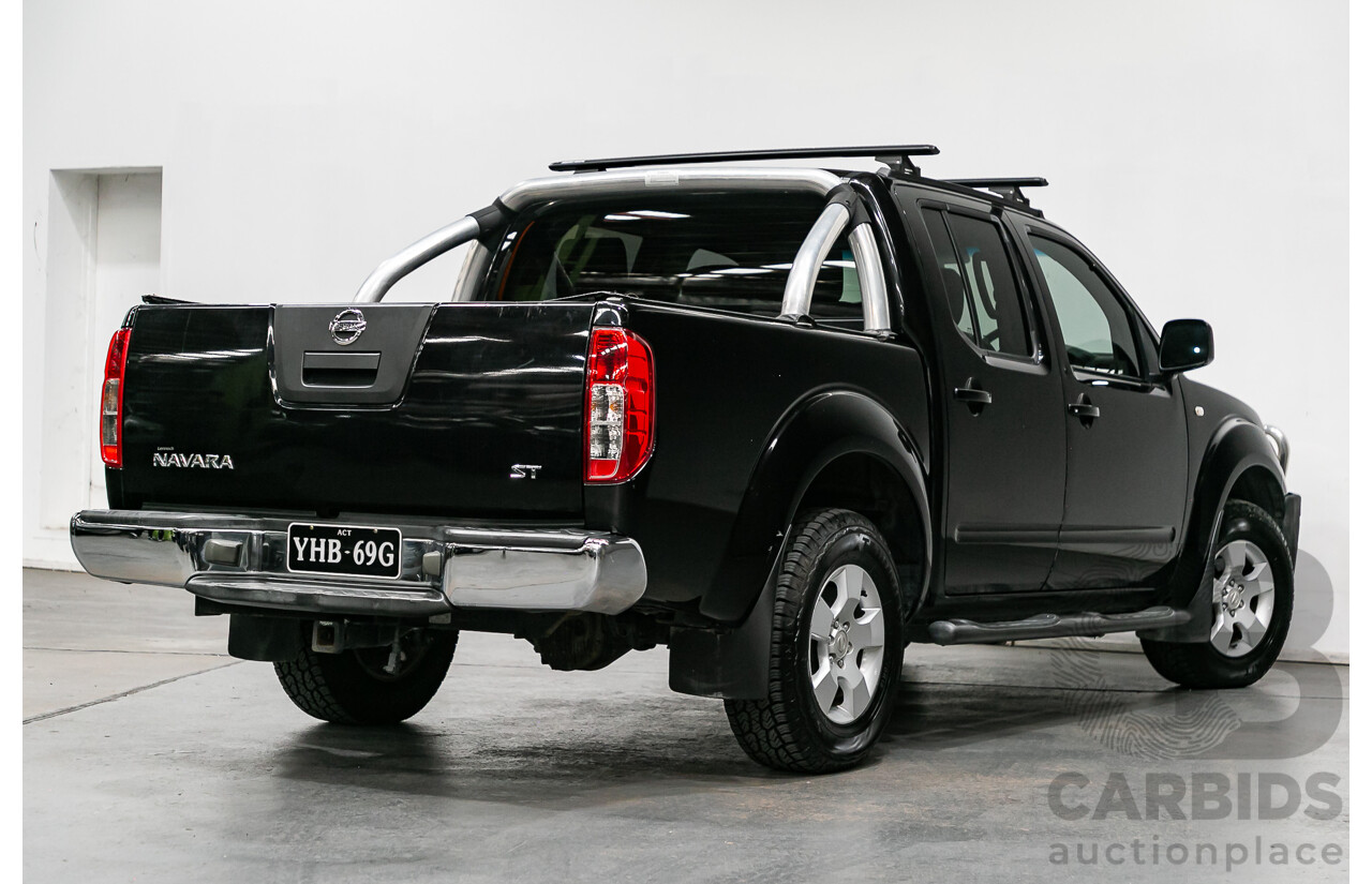 5/2010 Nissan Navara ST (4x4) D40 Dual Cab P/Up Black Turbo Diesel 2.5L