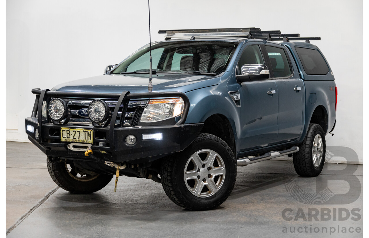 11/2014 Ford Ranger XLT (4x4) PX Dual Cab Utility Gunmetal Blue 3.2L Turbo Diesel