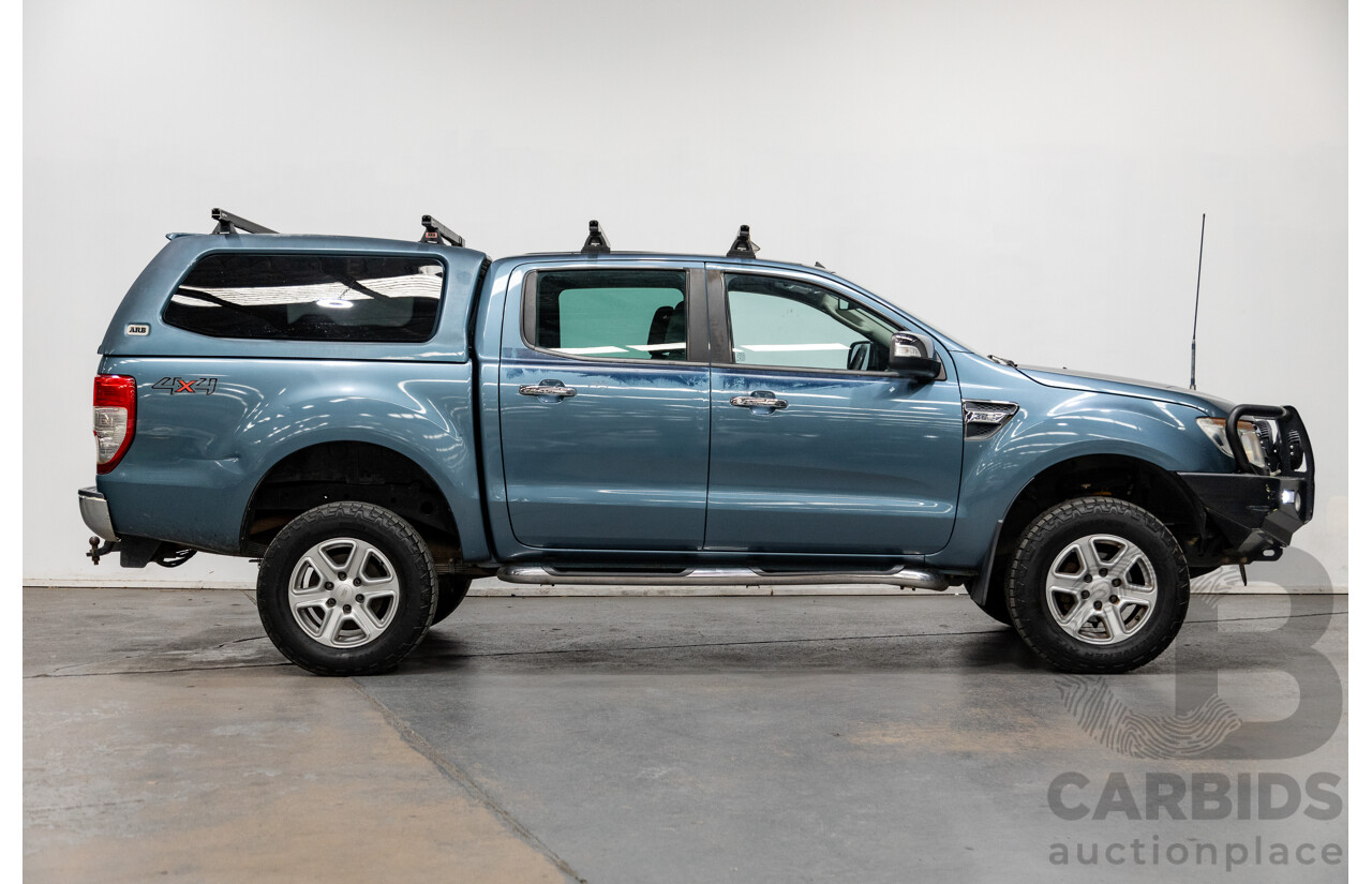 11/2014 Ford Ranger XLT (4x4) PX Dual Cab Utility Gunmetal Blue 3.2L Turbo Diesel