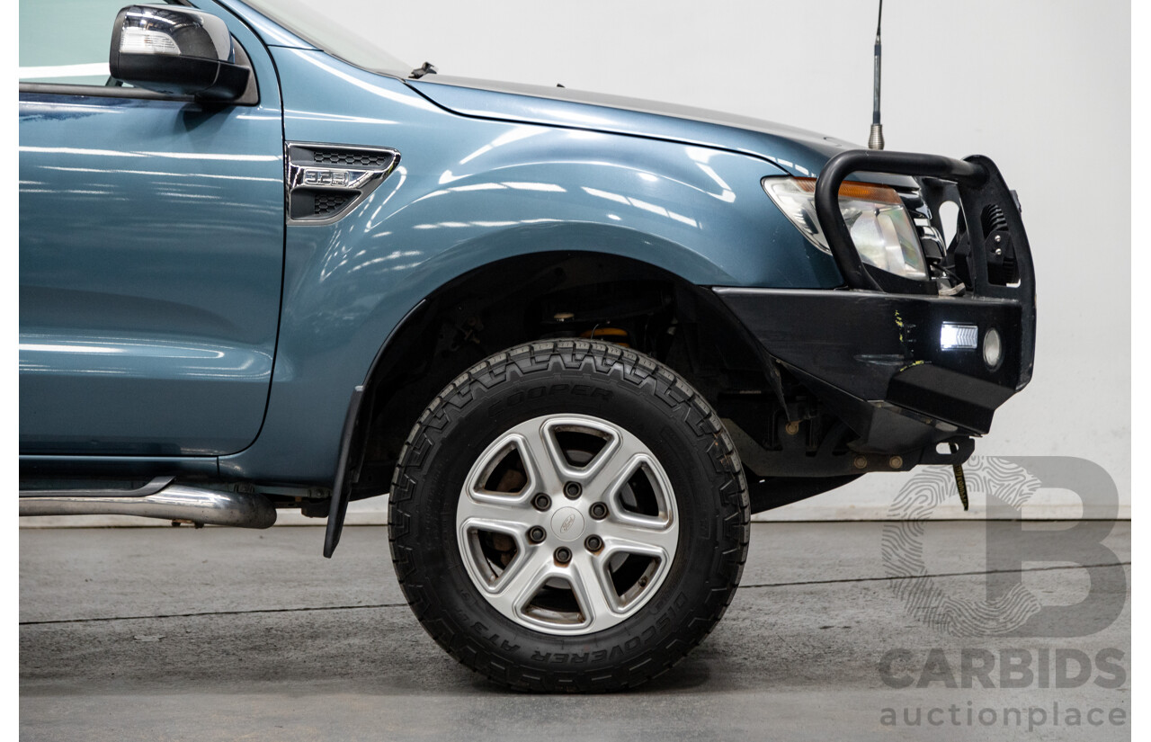 11/2014 Ford Ranger XLT (4x4) PX Dual Cab Utility Gunmetal Blue 3.2L Turbo Diesel