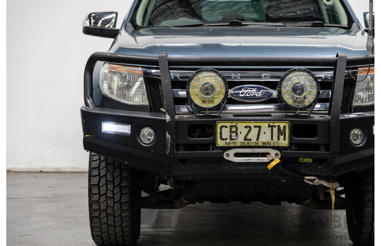 11/2014 Ford Ranger XLT (4x4) PX Dual Cab Utility Gunmetal Blue 3.2L Turbo Diesel