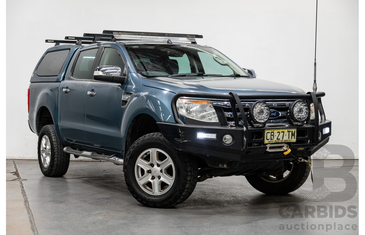 11/2014 Ford Ranger XLT (4x4) PX Dual Cab Utility Gunmetal Blue 3.2L Turbo Diesel