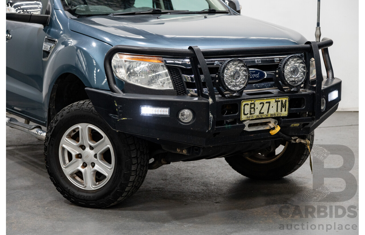 11/2014 Ford Ranger XLT (4x4) PX Dual Cab Utility Gunmetal Blue 3.2L Turbo Diesel