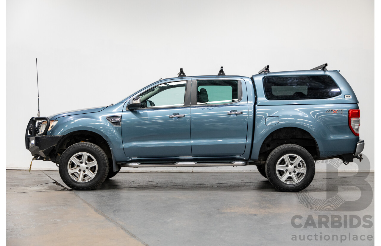 11/2014 Ford Ranger XLT (4x4) PX Dual Cab Utility Gunmetal Blue 3.2L Turbo Diesel