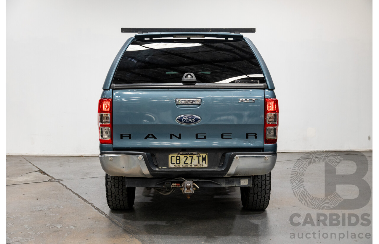 11/2014 Ford Ranger XLT (4x4) PX Dual Cab Utility Gunmetal Blue 3.2L Turbo Diesel