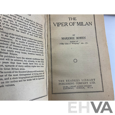 Collection of Antique and Vintage Hard Cover Books Including the Letters of Queen Victoria, John Murray, 1908, Gulliver's Travels, Jonathan Swift, 1937, a Caribbean Mystery, Agatha Christie, the Black Arrow, Robert Louis Stevenson,.......