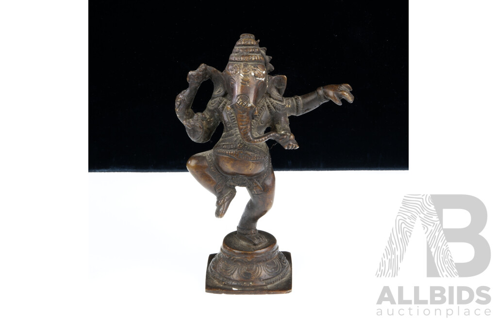 Vintage Bronze Sub Continental Ganesha Statue