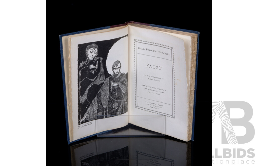 Goethe, Faust, Illustrated by Harry Clarke, Three Sirens Press, NY, Hardcover